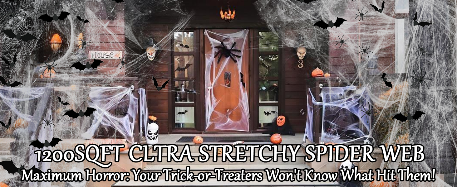 Halloween Spider Webs Fake Bats Fake Spiders