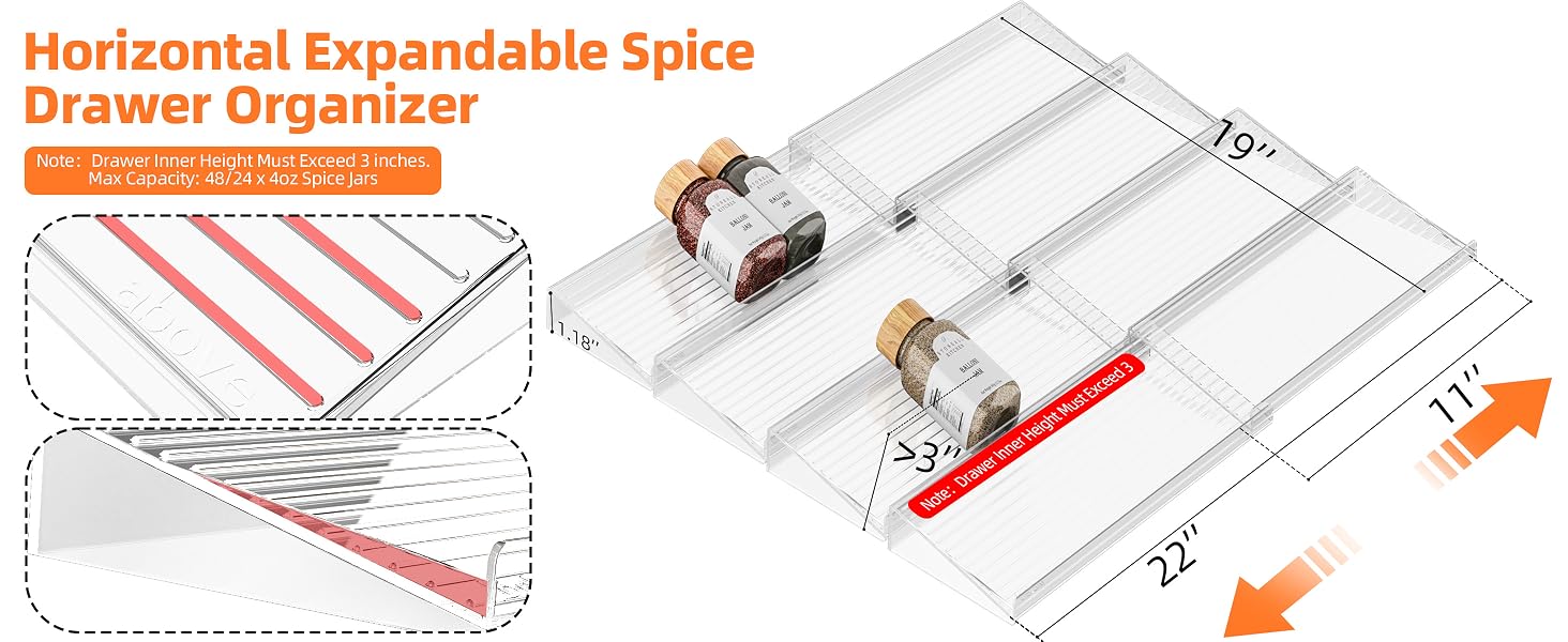 spice organizer for drawer