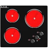GIHETKUT Electric Cooktop, 220V 5000W Stove Top, 9 Power Levels, Kids Lock &amp; Timer, Hot Surface I...