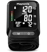 Maynovia Wrist Blood Pressure Monitor, Backlit LCD, 5.3-8.5 in Cuff, Black | 2x60 Memory, one-tou...