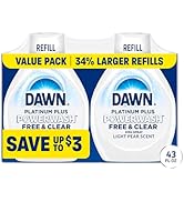 Dawn Powerwash Spray Refill, Dish Soap, Dishwashing Liquid, Free &amp; Clear, 2 Refills, 43 Fl Oz