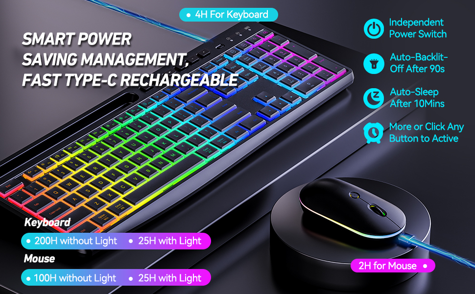 wireless backlit keyboard and mouse