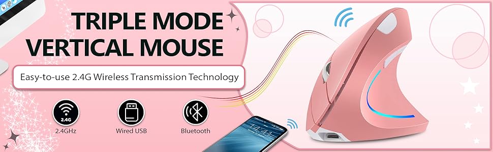 TRIPLE MODE VERTICAL MOUSE