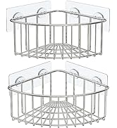 SMARTAKE 2-Pack Corner Shower Caddy Deep Basket Design, SUS304 Stainless Steel, Wall Mounted Bath...