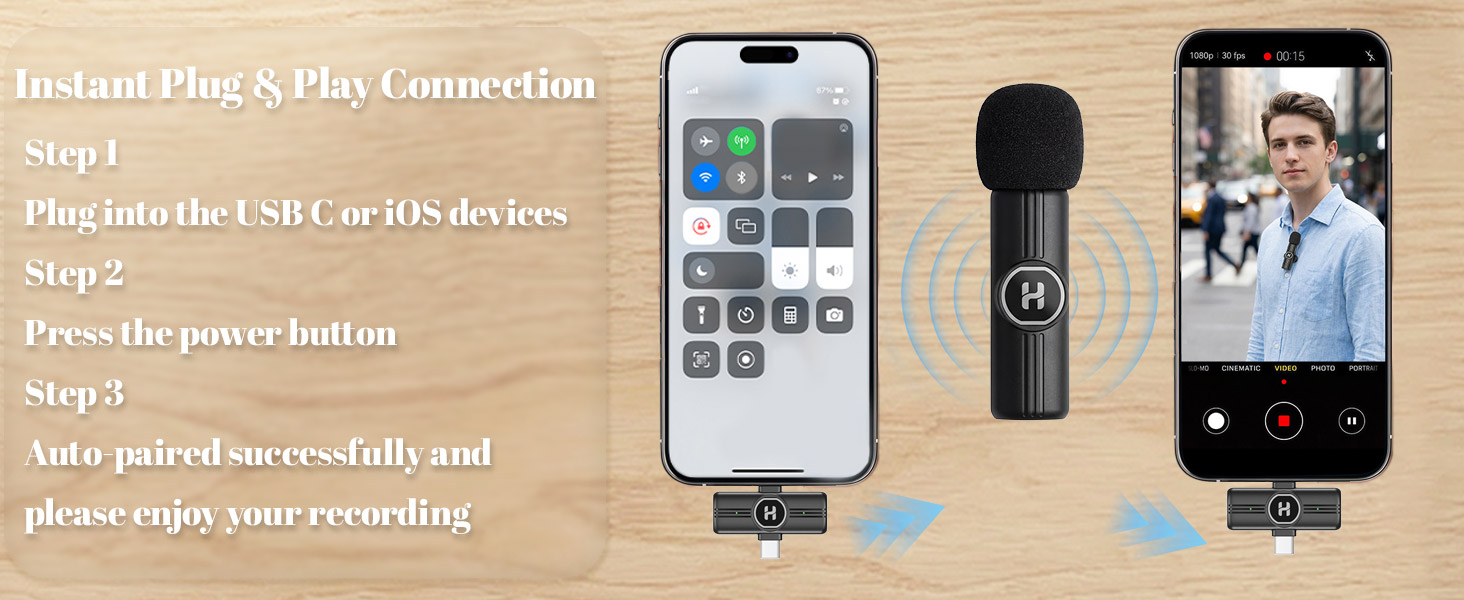 Mini Wireless Lavalier Microphone for iPhone