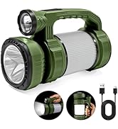 GEEBONFLUGENS Rechargeable Spotlight Flashlight, 9 Light Modes Solar Handheld LED Searchlight wit...