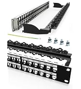 Enmane 48Port Blank Keystone Patch Panel Rackmount&amp;Wall Mount 1U 19-inch Network Patch Panel with...