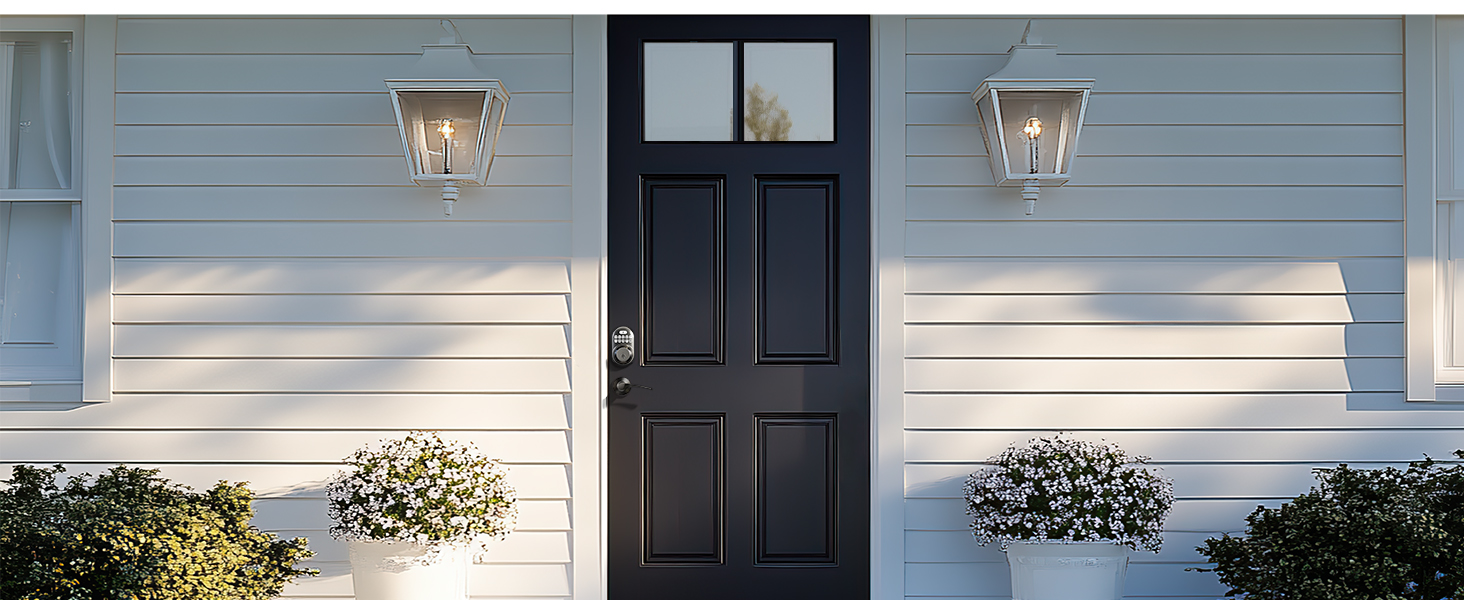 keyless entry door lock with handle