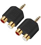 3.5mm to RCA Splitter Adapter - Oxsubor Gold Plated 3.5mm Male Stereo to 2 RCA Female Jack Y Plug...