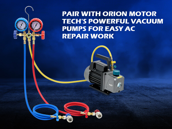ac manifold gauge set with vacuum pump
