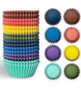 400-Count Cupcake Liners Cupcake Cups Food Grade 8 Solid Retro Colors Cupcake Papers Baking Cups ...