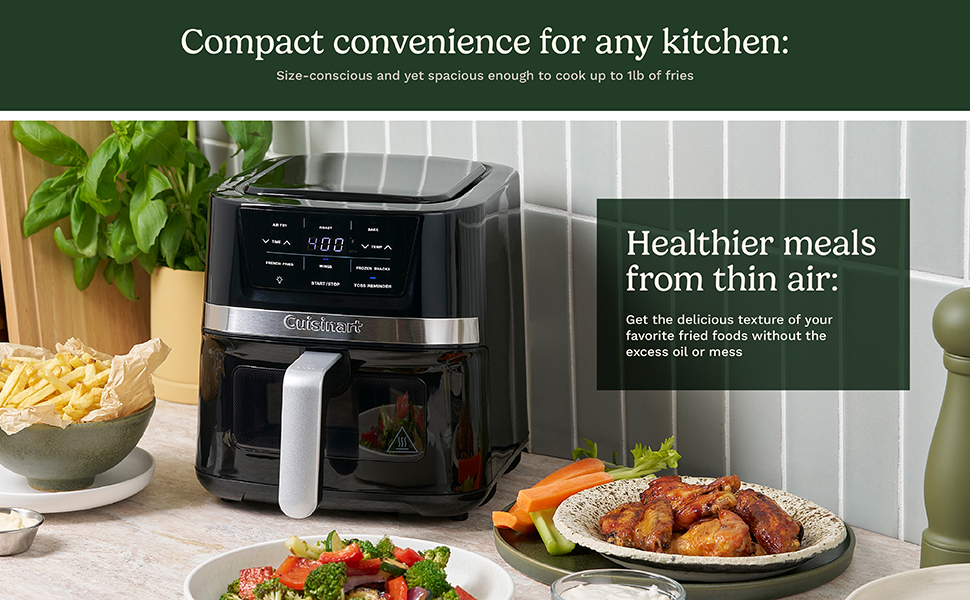 Cuisinart Air Fryer Oven, 2.6-Qt Basket Stainless Steel Air Fryer