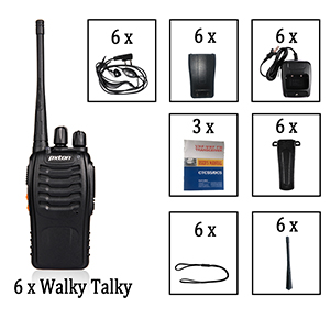 pxton walkie talkies two way radios for adults include 6 pack