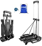 APOXCON Folding Hand Truck, Expandable Light Weight Luggage Cart with 2 Wheels, Free Bungee Cord ...