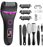 Electric Callus Remover for Feet with 3 Roller Heads 2 Speed Rechargeable Waterproof Professional...