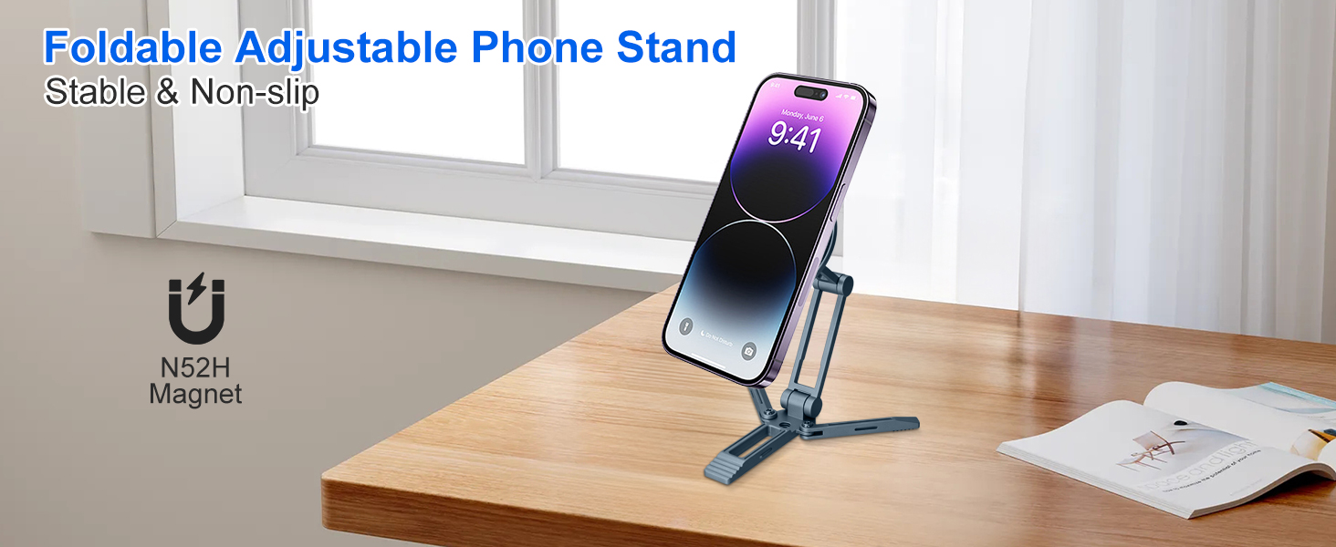Stable &amp;amp;amp; Non-slip Foldable Adjustable Phone Stand Mendy.June N52HMagnet