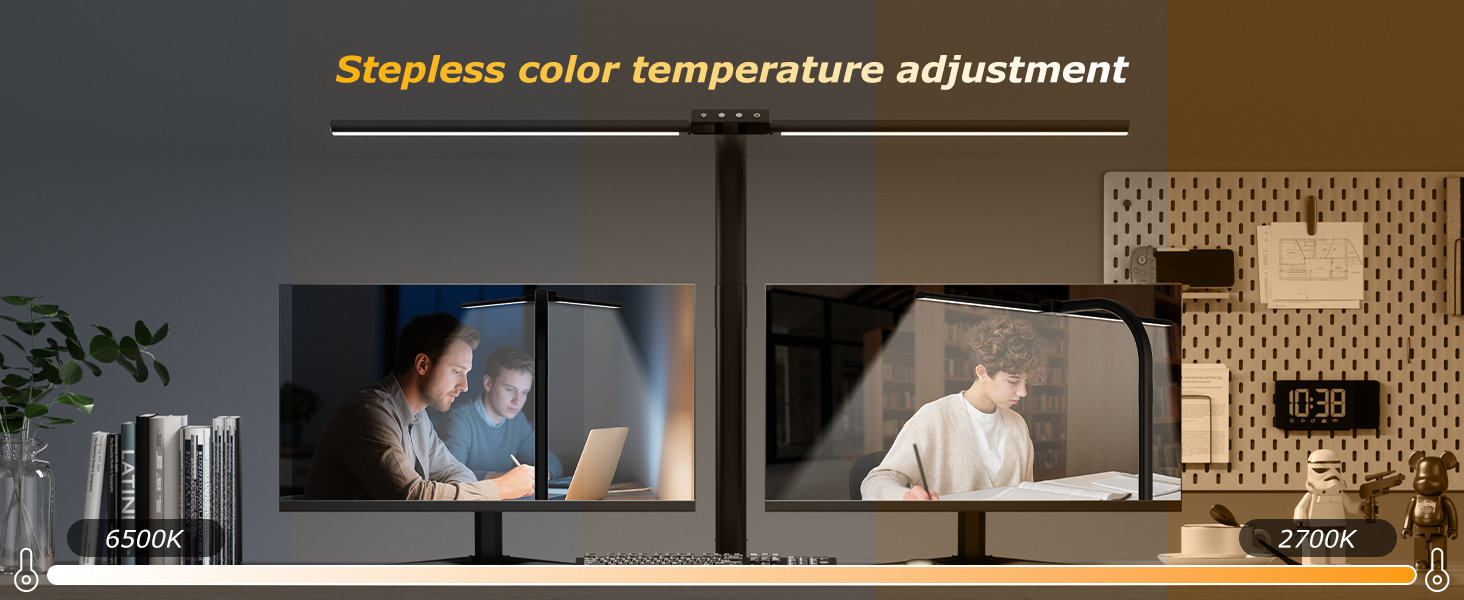 Stepless color temperature adjustment