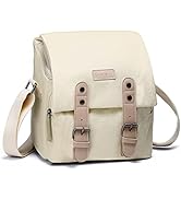 Cwatcun Compact Camera Bag Case Canvas Leather Trim Compatible for Nikon, Canon, Sony Mirrorless ...