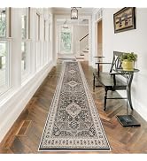 2'6x12 Hallway Washable Runner Rug - Vintage Kitchen Rugs with Non Slip Backing Stain Resistant C...