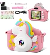 CAMCLID Kids Camera, 1080P HD Kids Digital Camera for Girls and Boys with 32GB Card, Dual Lens Se...