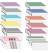 AOBOPLE 48 PcsPencil Pouches,9x4.7in Small Mesh Zipper Pouches Pencil Case,Waterproof Zipper Penc...