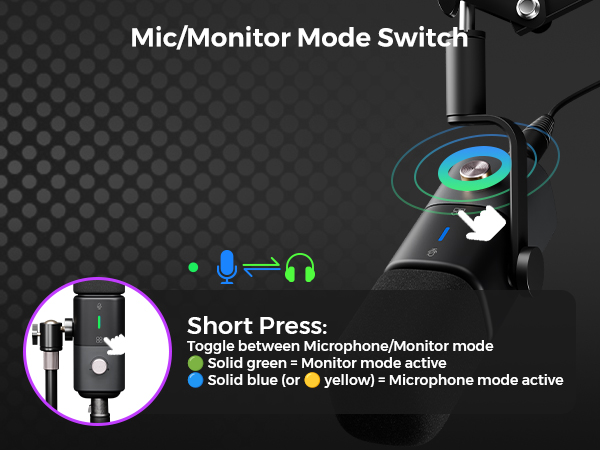 podcast microphone with headphone jack