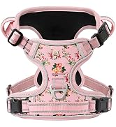 Timos No Pull Dog Harness, Release at Neck Reflective 3 Snap Buckles Adjustable No Choke Pet Vest...