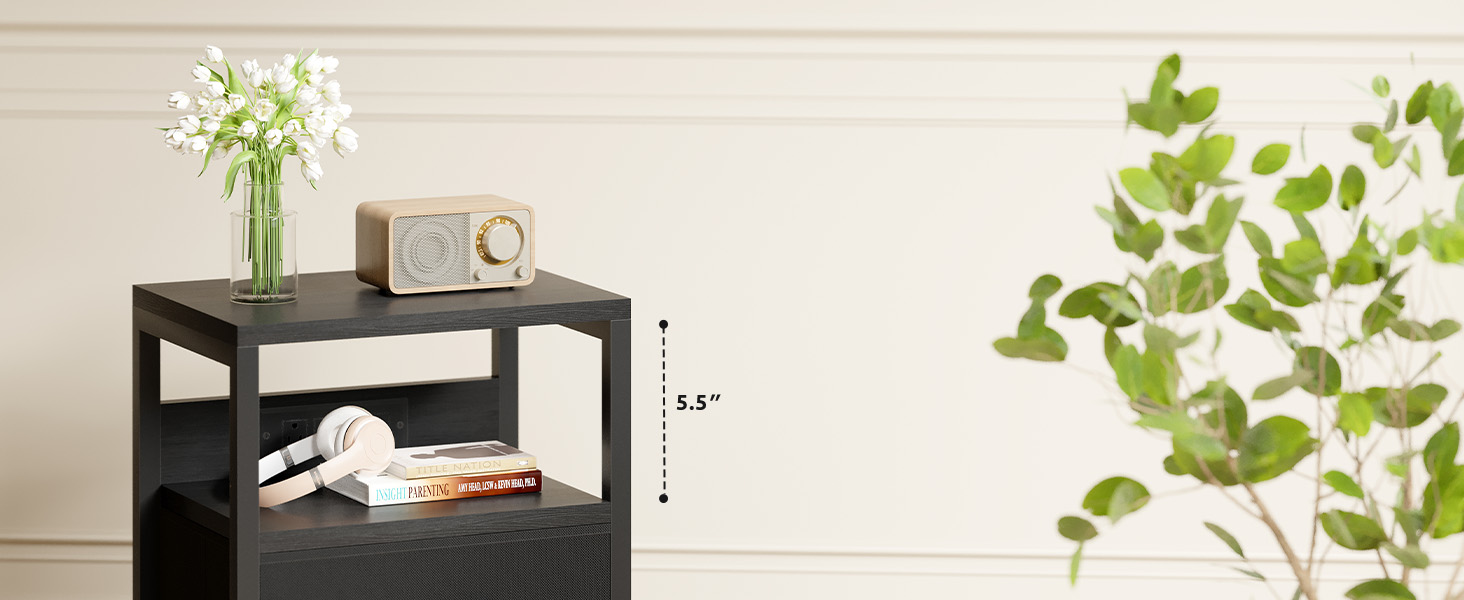 nightstand with shelf