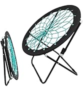 Camp Field Camping and Room Bungee Folding Dish Chair for Room Garden and Outdoor (Black)