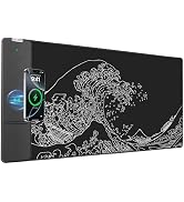 2-in-1 Mouse Pad with Wireless Charging for Phone, 31.5"x15.8" Large, Waterproof Smooth Surface, ...