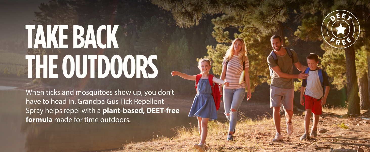 Natural Tick and Mosquito Repellent Spray DEET-Free Plant-Based Up to 8 Hours Safe for Kids