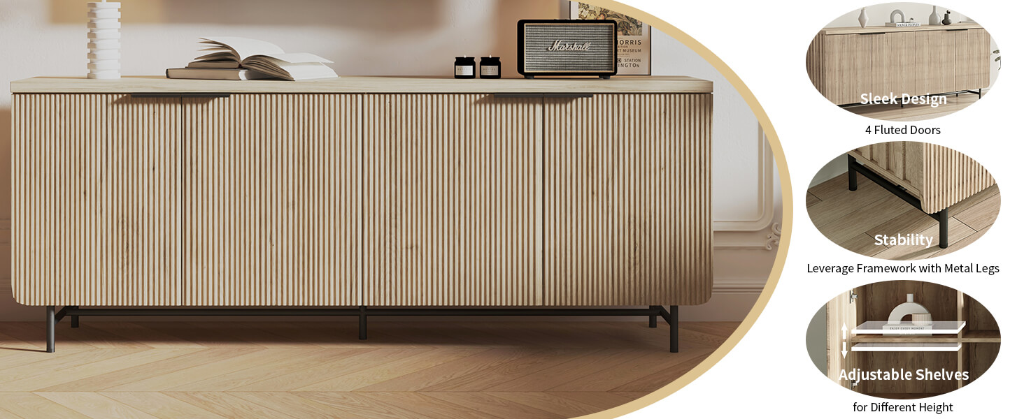 Fluted Sideboard Cabinet
