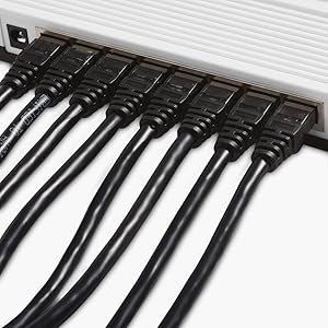 Cable Matters 8-Pack Snagless Cat5e Ethernet Cable (Cat5e Cable, Cat 5e Cable) in Black