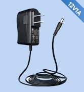 UL Listed 12V 1A 10ft Power Supply Adapter, Regulated 12Volts 1000mA 12W AC Adapter Charger Repla...