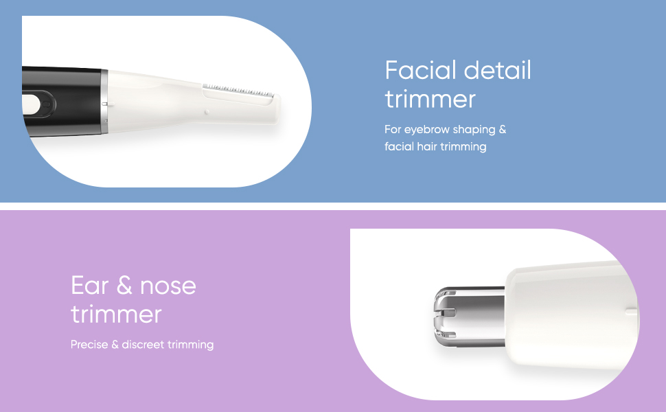 Facial detail attachment, ear and nose trimmer