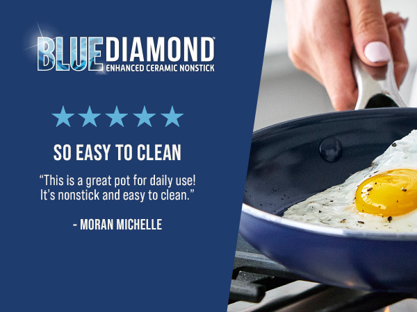 BlueDiamond, Ceramic Nonstick, PFAS-Free, Non-Toxic, Cookware, Frypans, Classic