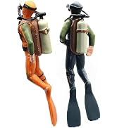 SelHeng 2Pcs Diver with Hose Squid Fish Tank Action Figure Divers, Scale Model Sea Animals Scuba ...