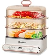 Veroline Electric Food Steamer for Cooking, 15QT Vegetable Steamer with 3-Tier Stainless Steel Tr...