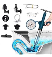LIMORUNS High-Pressure Toilet Plunger and Auger Set - Heavy Duty Toilet Snake &amp; Air Plunger Drain...