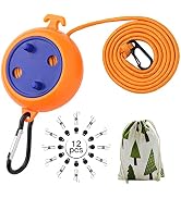 Portable Travel Clothesline Cord, Caudblor Adjustable 26ft Camping Clothes line, Laundry Drying R...
