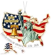 United States 250th Anniversary Decor – America 250 Years Patriotic Home Decor, 1776–2026 Commemo...