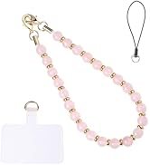 Handmade Beaded Charm Cell Phone Camera Lanyard, Wrist Strap with Natural Gemstone Beads,Phone Ch...