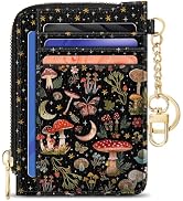 GIANCOMICS Slim Wallet Credit Card Holder Women, Mushroom Rfid Blocking Small Card Case, Keychain...