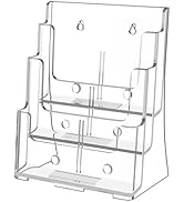 FUCDTEFC Acrylic Brochure Holder 8.5x11, Clear 3 Tier Magazine Holder Brochure Display Stand With...