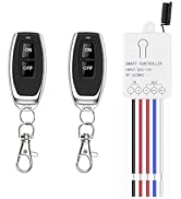 Wireless Relay Switch 12V, 2 Way Mini Wireless Switch, DC3.6V/5V/12V/24V 20A Relay, RF Remote Con...