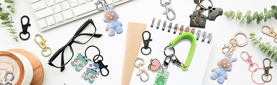 AUGSUN Swivel Clasps Lanyard Snap Hooks with Key Rings