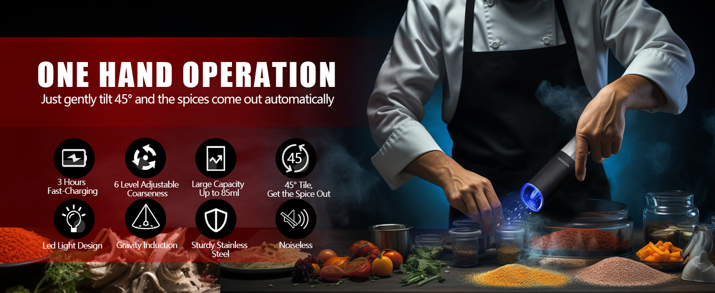 One Hand Operation Pepper grinder