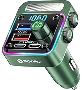 Bluetooth 5.3 FM Transmitter Car Adapter - SONRU Car Charger 54W [PD 36W & QC3.0 18W], Wireless F...