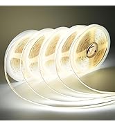 COB LED Strip Lights DC 12V LED Lights Flexible Super Bright LED Strips, 5Pack 16.4FT 6000K Cool ...