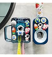 Automatic Toothpaste Dispenser &amp; Toothpaste Holders and Wall Mounted Cup 3 Piece in a Set, is Wal...